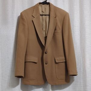 Man In Wool Classic Blazer/ Sport Coat 41R Tan Wool